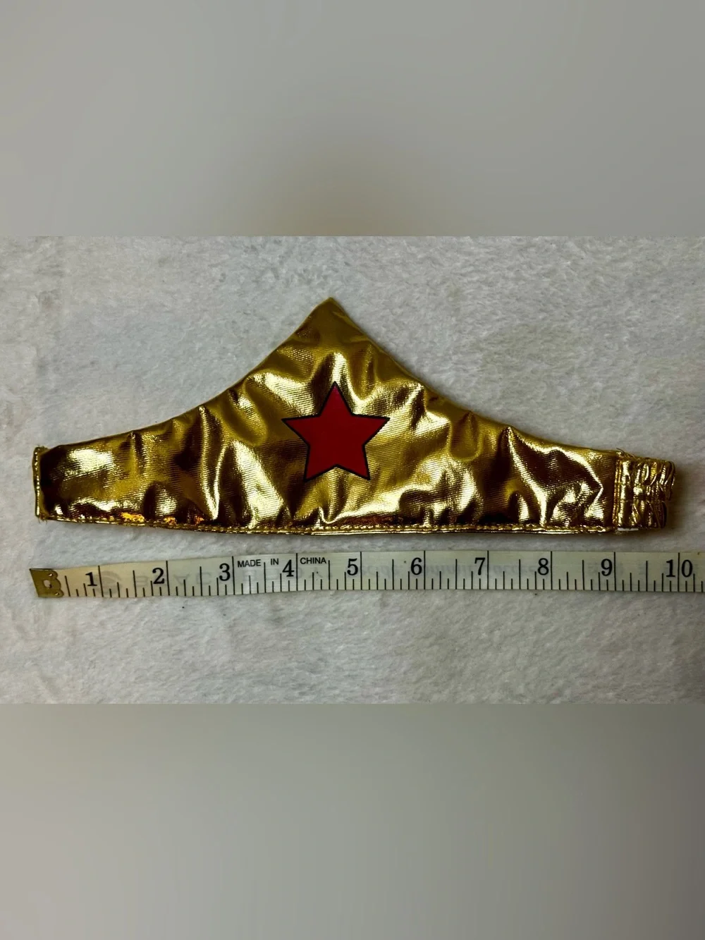Wonder Woman Costume Gold Metallic Headband with Red Star